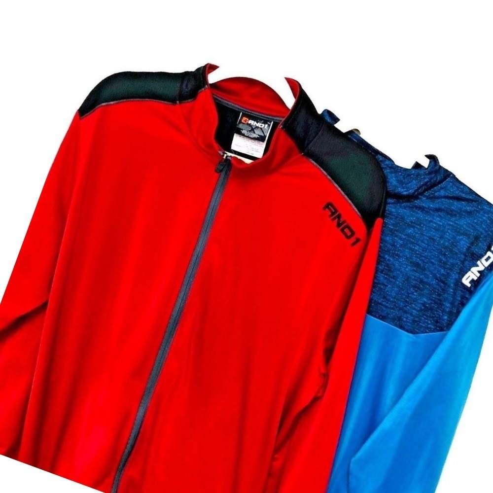 LOT of 2 AND1 Performance Zip Jacket Men's XL Gym Track Athleisure Activewear